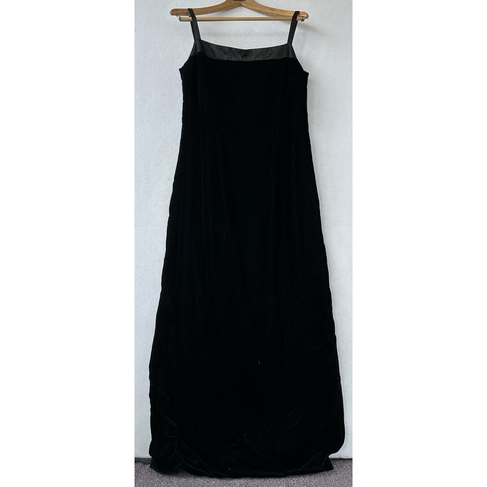 Brooks Brothers Maxi Dress Velvet Y2K Formal Womens 10 Black Good